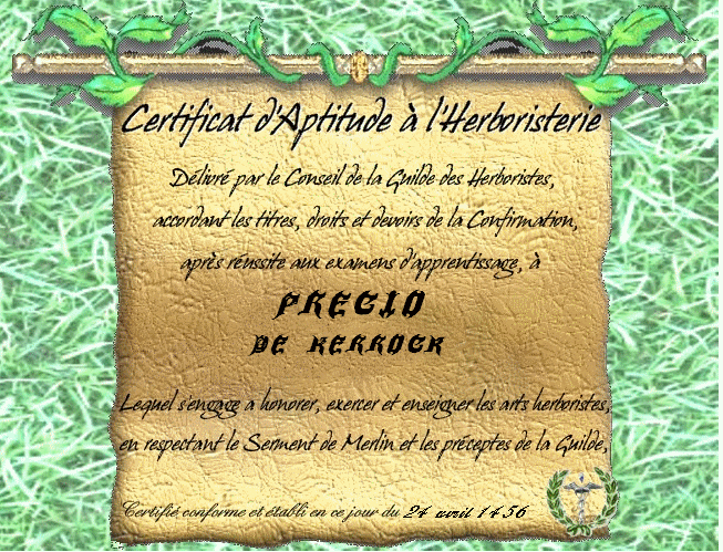 [ RP ] L'herboristerie bretonne ( 04 Janvier 1458 ) 257996certificat_d__herboristerie_de_precio