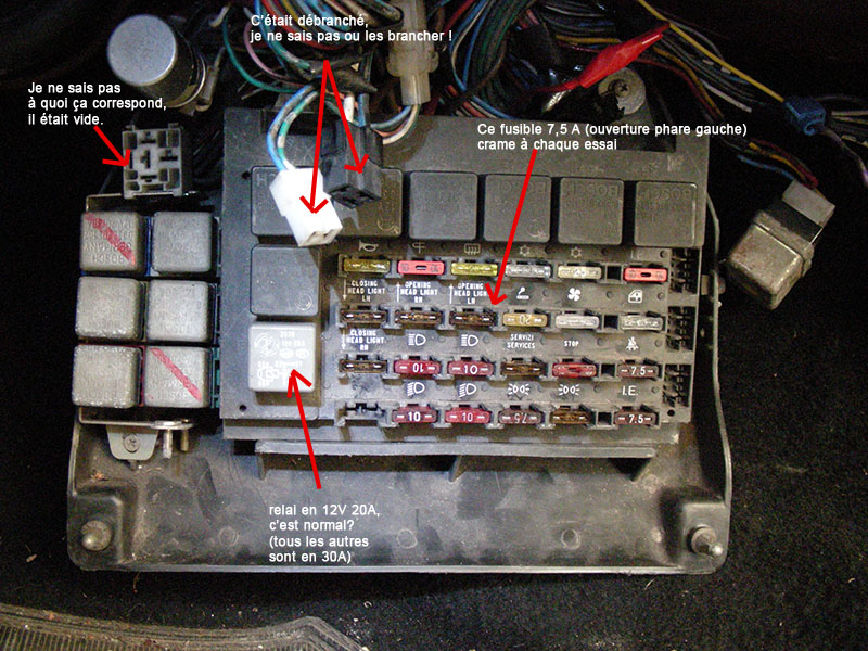 Débutant en révision électrique 1500 injection 87 USA 342475fusibles