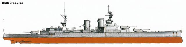 ROYAL NAVY CROISEURS DE BATAILLE CLASSE RENOWN 452756Repulse_1916