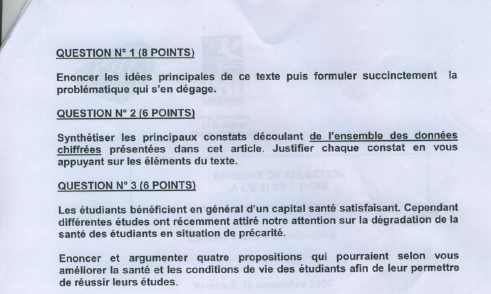 SUJET TYPE NOUVEAUX CONCOURS - PRECARITE/ETUDIANT 1141383