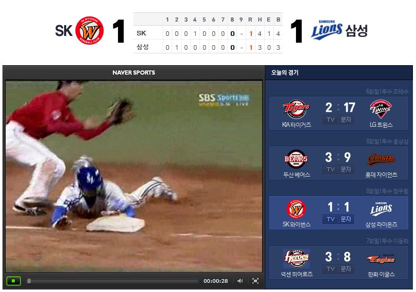 Tutorial pour regarder des matchs de la KBO: Korean Baseball Organization 160483naverbb2