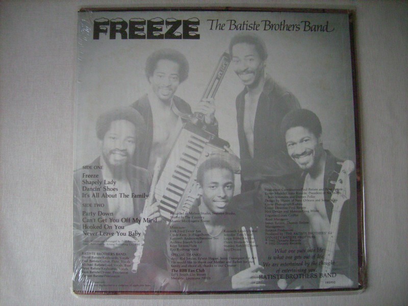 LP-THE BATISTE BROTHERS BAND-FREEZE-1982-DYNASTY RECORDS 45851b2