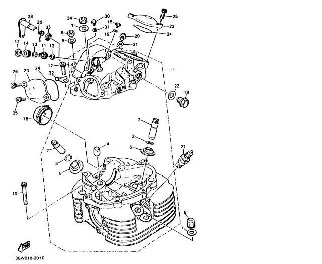 KEDO-Moteur Et Transmission-sr500-xt500 (1) : Toutes vos questions se rapportant à vos commandes 480510culasse