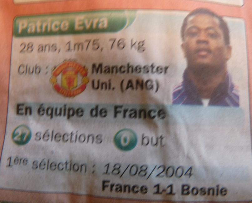 PATRICE EVRA 647803P1080604