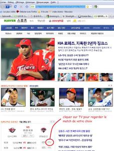 Tutorial pour regarder des matchs de la KBO: Korean Baseball Organization Mini_729913naverbb1