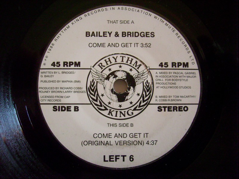 7'-BAILEY & BRIDGES-COME & GET IT-1986-RHYTHM KING 595868bailey