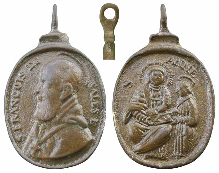 Medalla S. Francisco de Sales / Santa Anna y Virgen Niña - MR(340)(R.M. SXVII-O240) 7aaa