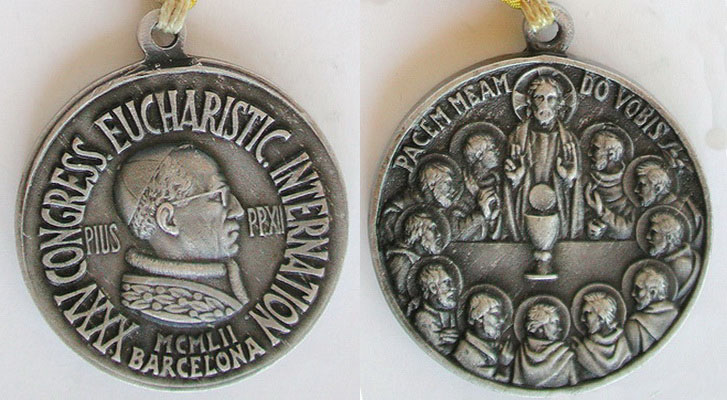 Medalla conmemorativa XXXV Congreso Eucarístico 1952 (JPB-03) Dscn91254