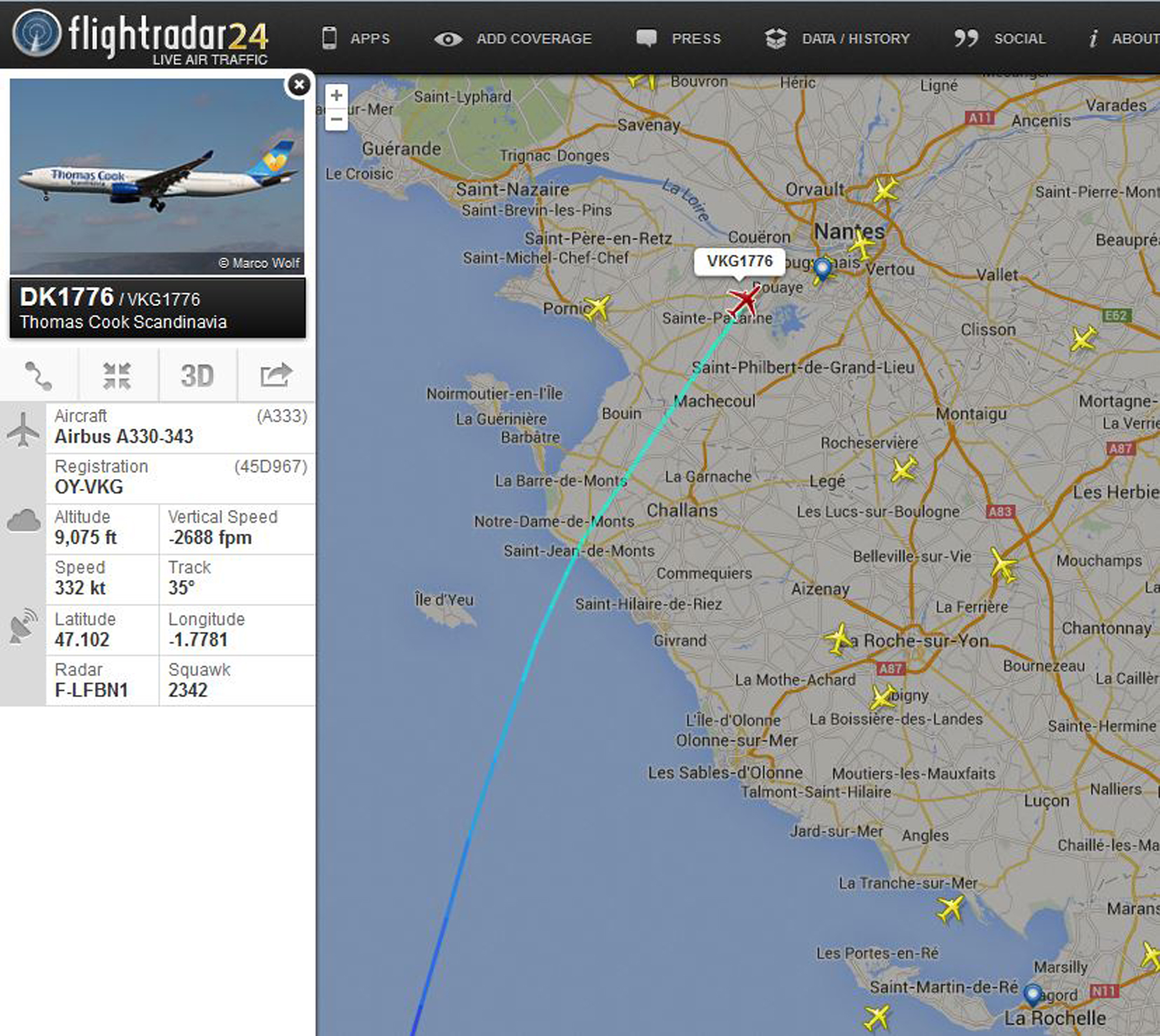 [03/11/2014] Airbus A330-300 (OY-VKG) Thomas Cook Scandinavia QPhRdA