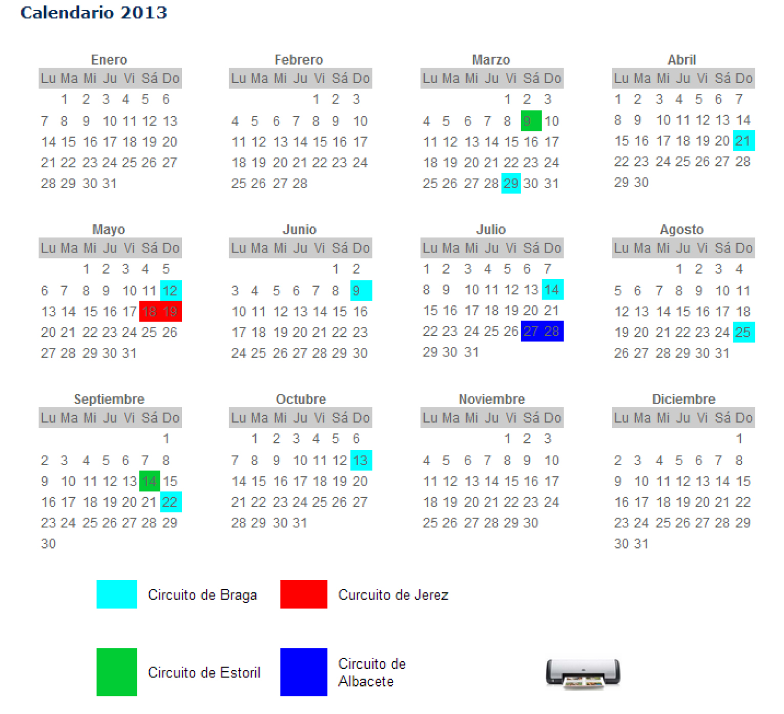 Calendrio  Track Days em Portugal e Espanha 2013 Doc1u