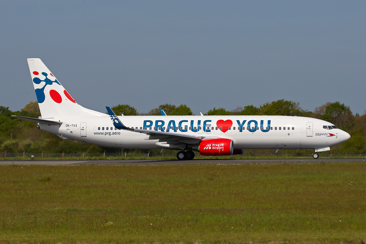 [04/05/2013] 737-8Z9 Travel Service (OK-TVX) "Prague loves you" c/s Dymn