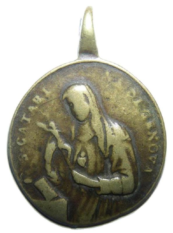 genova - Medalla Santa Catalina de Génova - San Cristóbal. Siglo XVIII  Medallaparaidentificara