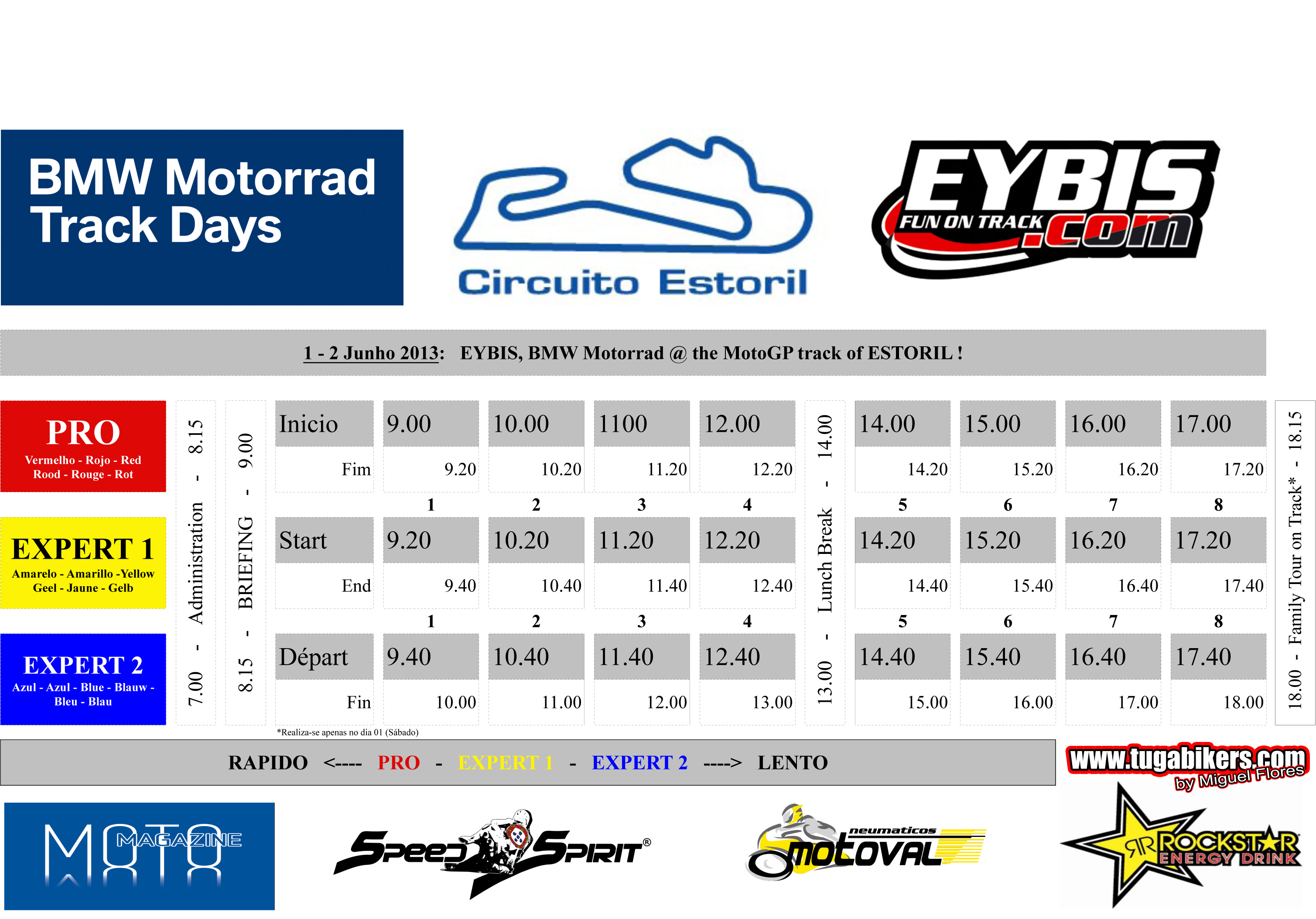 BMW-MOTORRAD-TRACKDAYS , ORGANIZED BY EYBIS , Estoril 1,2 de Junho Horarioeybiscopy