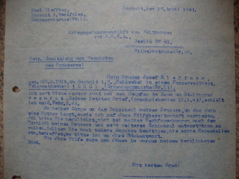 Traduction d 'un lot de papier D'un Panzer qui à combattu à Stalingrad 9bhf