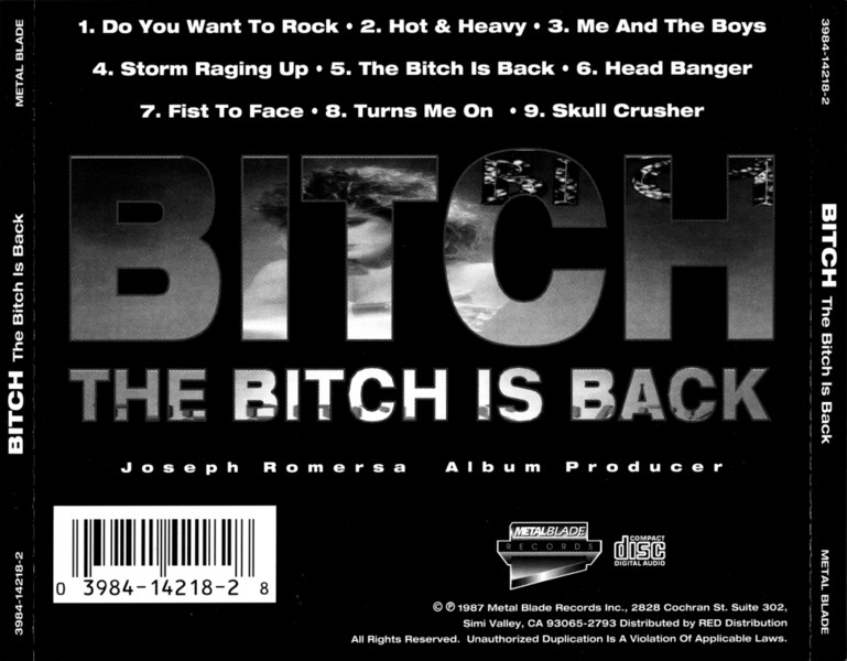 Bitch - The Bitch Is Back (1987)  3ncz