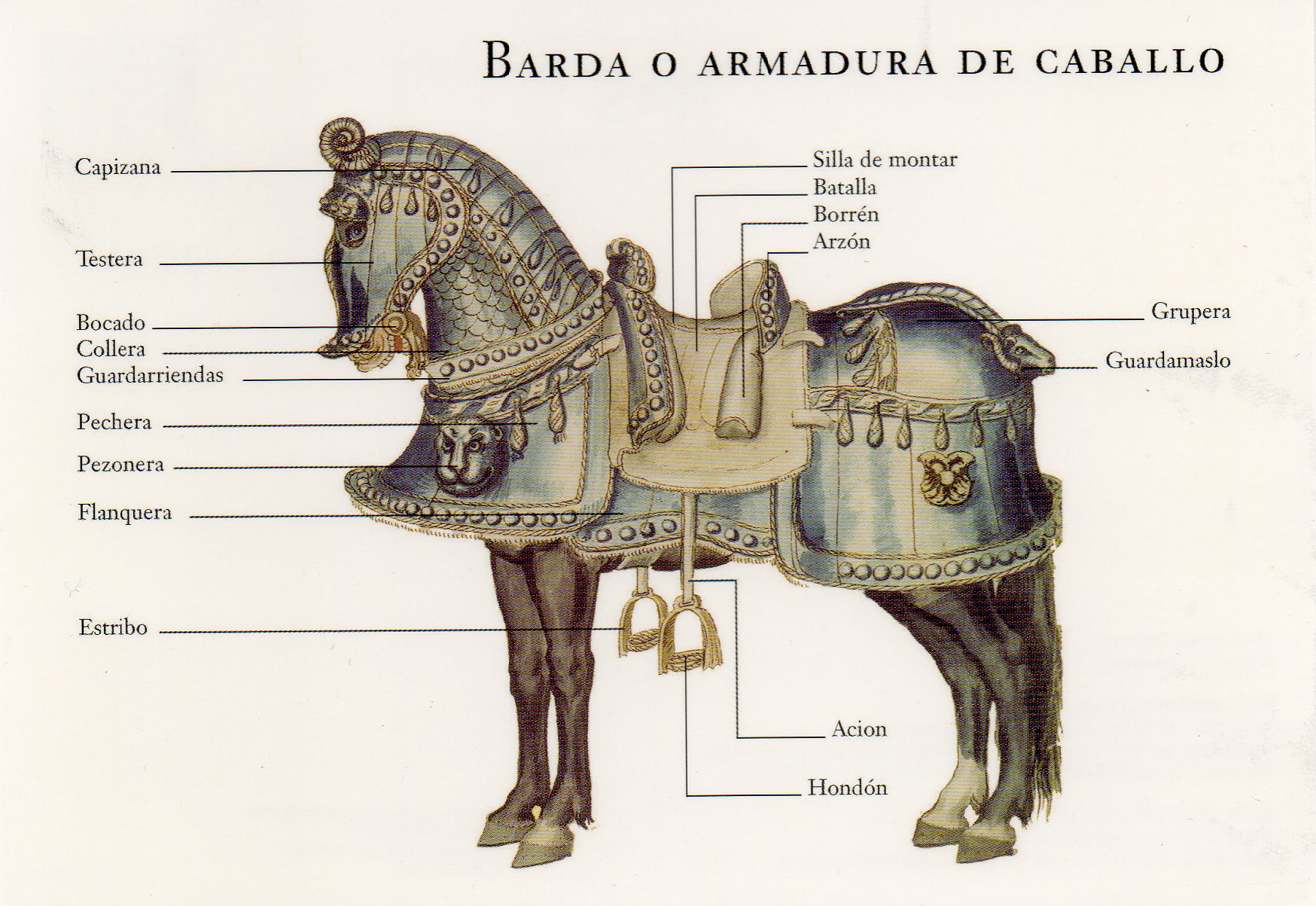 El caballo de guerra medieval. Evolución de su equipamiento y armadura