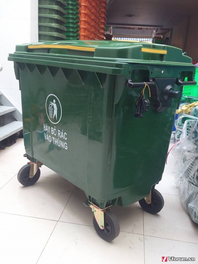 Giảm giá thùng rác nhựa 660 lít 4 bánh xe - quận 3 TPHCM ENKgaH