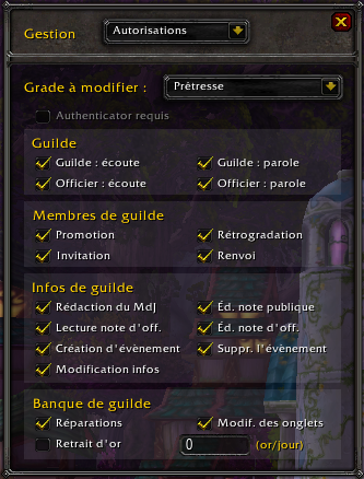 Autorisations selon le grade de guilde 8cCLZd