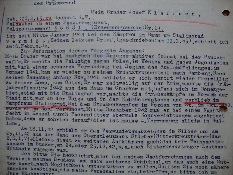 Traduction d 'un lot de papier D'un Panzer qui à combattu à Stalingrad 0j9x