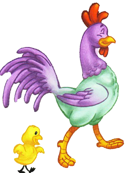 Gallo y pollito Qr5r