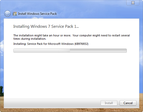 شرح تثبيت حزمة Windows 7 Service Pack 1 RTM Build 7601.17514.101119-1850 17059483