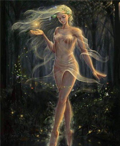 Fondo Fantasía-Mujer en el bosque 6437252ffad14d4