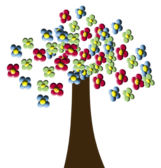 Arbol de flores de colores 4u3w