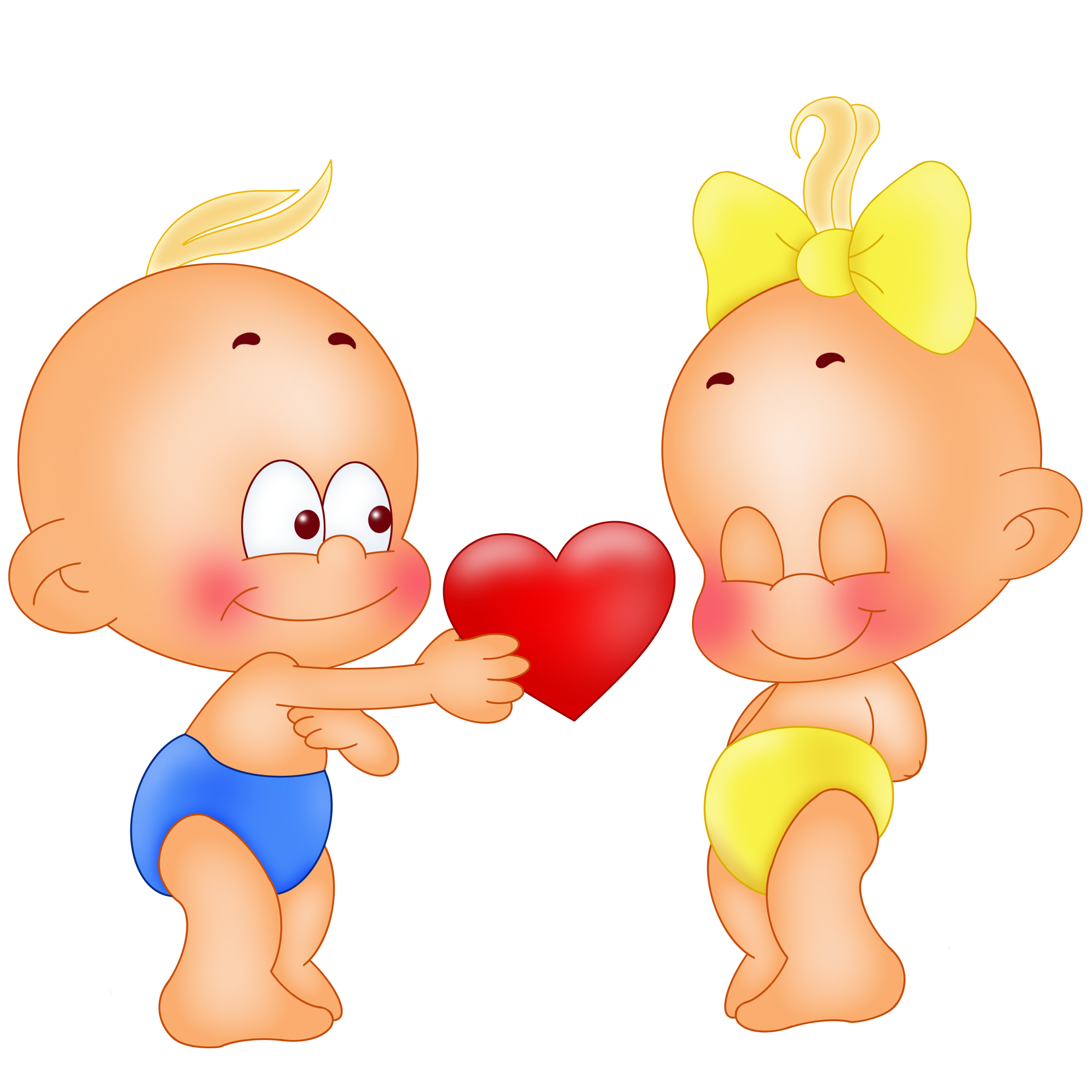 Niño y niña con corazón 23794157