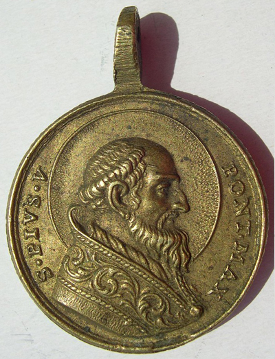 Médaille en forme de coeur - St Pierre de Rome & Sainte Catherine - XVIIème Piovobjets