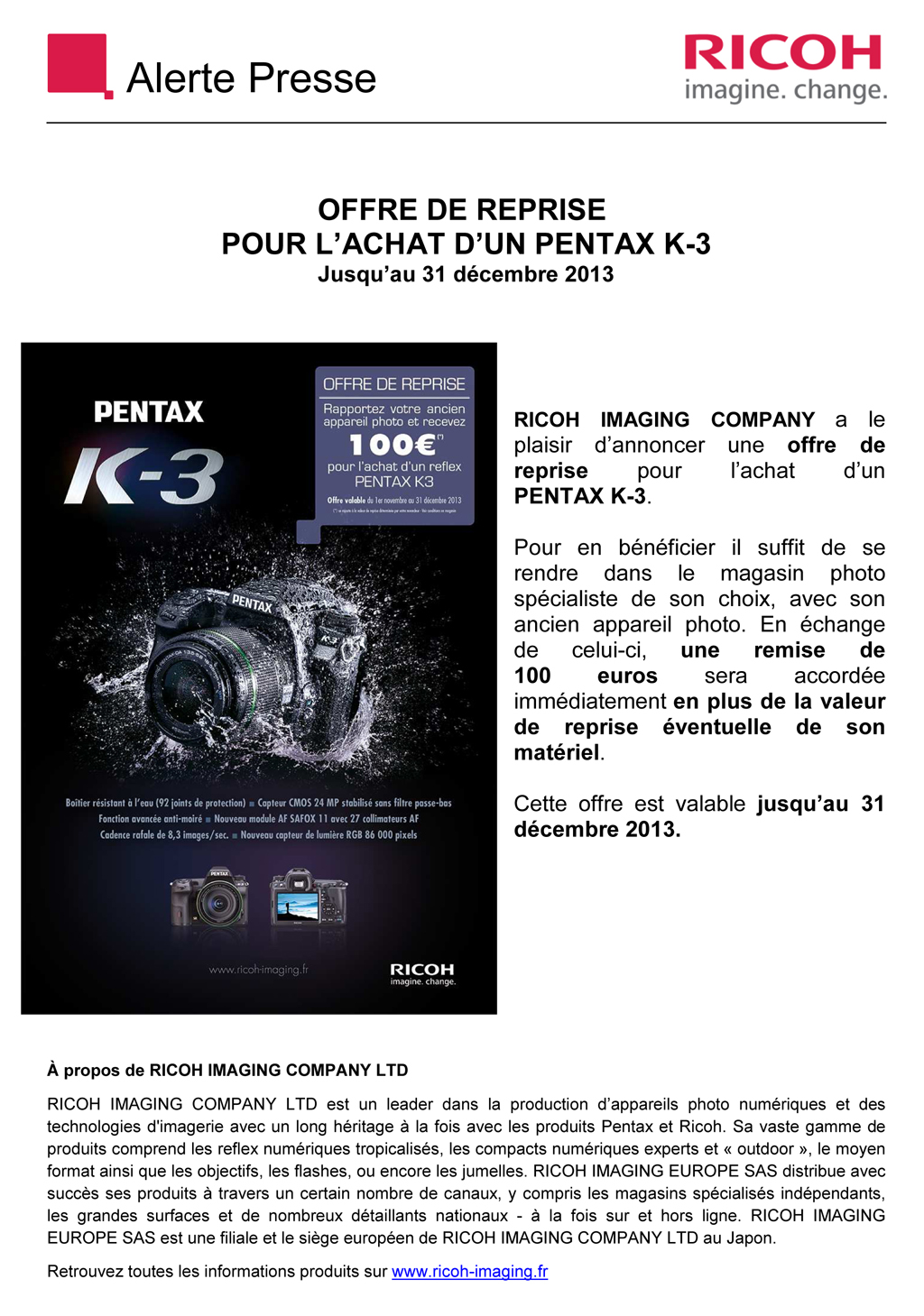 RICOH PENTAX - Alerte Presse- Offre de reprise pour achat d'un K-3 Limite 31/12/2013  Vq8p
