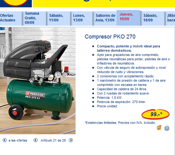 Pistola neumatica de chorro de arena oferta LIDL