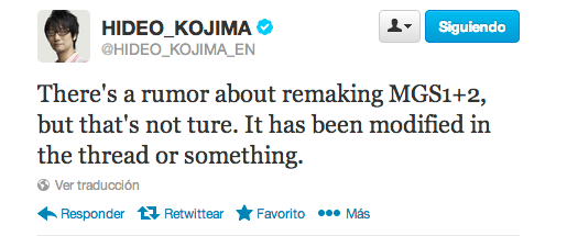 Kojima se plantea hacer un remake de Metal Gear Solid 1t9m