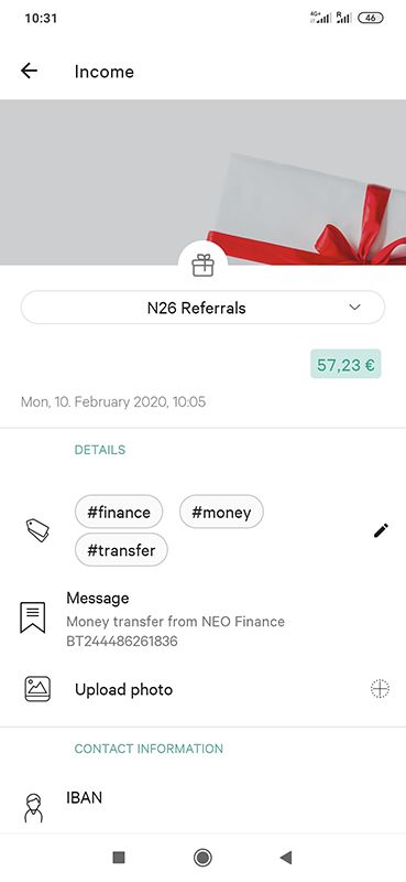 Neo Finance 20 EUR bonusu na start UCswmd