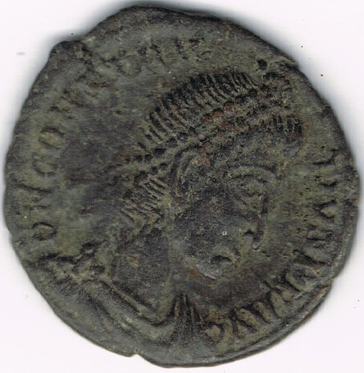 AE3 de Constancio II. SPES REI-PVLBLICE. Emperador estante a izq. Ceca Antioch. 1BMp6y