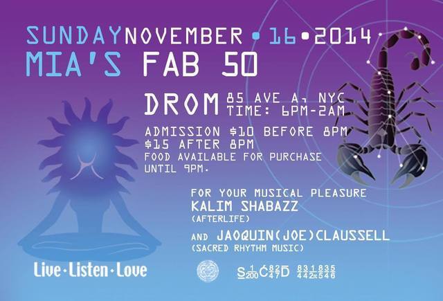 11.16 MIA'S BIRTHDAY - Joe Claussell+Kalim Shabazz X1RSqy