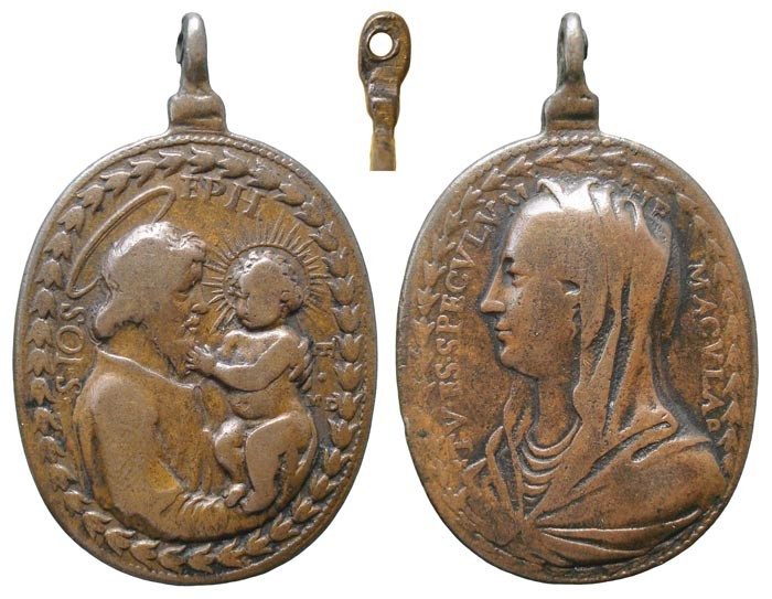 Médaille St-Joseph - Vierge Marie (XVIIème) XtchFb