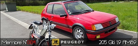 [AutoRétro-63]  205 GTI 1L9 - 1900cc rouge vallelunga - 1990 3x2AkW