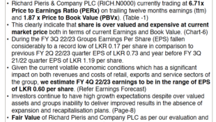 RICHARD PIERIS & COMPANY PLC