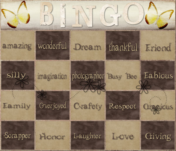 bingo gingerscrap !