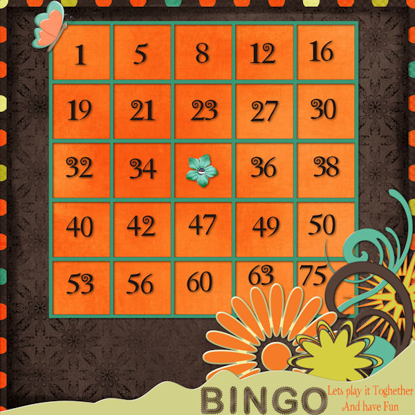 bingo gard for saterday :)