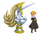 Sister Yukariko Sanada and Vlas sprite from Mai-HiME Fuuka-Taisen