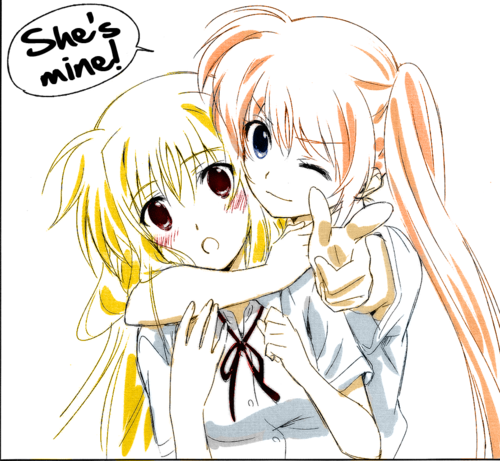 Fate and Nanoha from Magical Girl Lyrical Nanoha