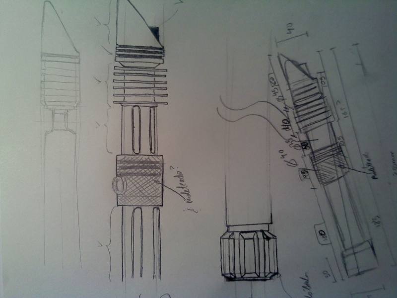 Diseños esbozados de mi posible y definitivo sable laser..