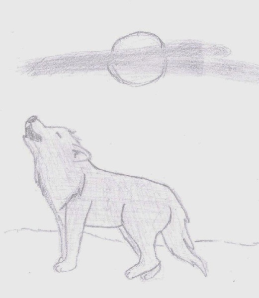 Howling Moon Wolf