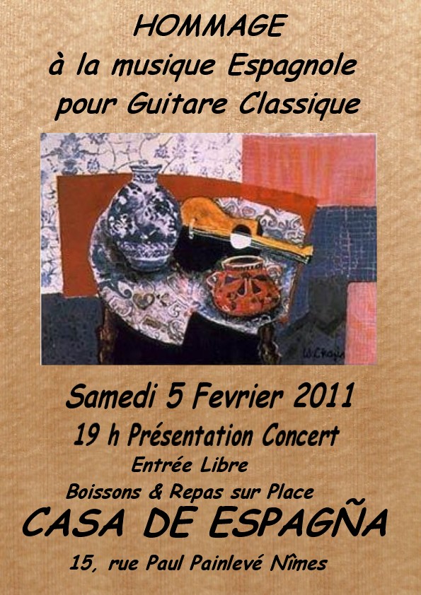 Rencontre musicale guitare classique à la Casa d'Espagne sur Nîmes, Samedi 5 février 2011 à 19h Projet10