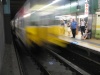 Catching the train at the 'Town Hall' station is what I use to do every day.  This is the last day that I got off at town hall.  We moved buildings and I now get off at a new station.   I thought this was a cool shot of the train coming towards me in the underground station.