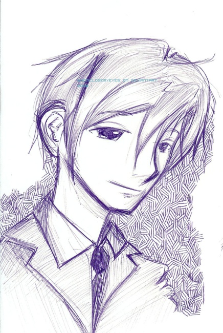 Pen sketching: Tamaki (Ouran)