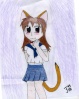 first off, this is not my character!!!! everytime i draw some random cat person people think its me, its not! i wouldnt be caught dead wearing a mini skirt. 

anyway i didnt mean to make this look..."wrong" in anyway...it just kinda happened ^^0