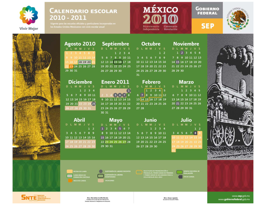 Calendario Escolar Telesecundarias 2010-2011