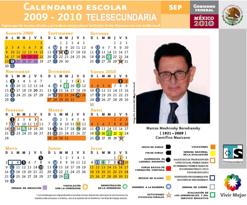 Calendario Escolar Telesecundarias 2009-2010